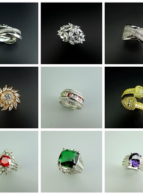 设计感食指戒指指环锆石夸张女