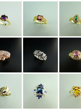 女微镶锆石优雅气质百搭戒指指环