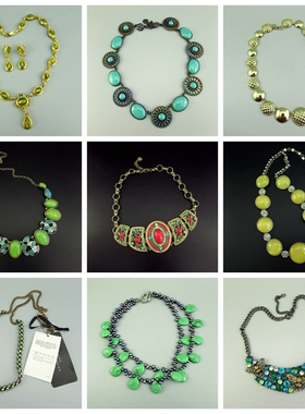 清货欧美外贸原单首饰饰品复古做旧夸张品牌项链毛衣链 220501