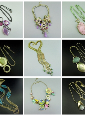 清货外贸原单复古做旧毛衣链首饰