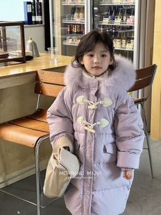【特价清仓】morningmijia早安觅加儿童羽绒服女童狐狸毛白鸭绒