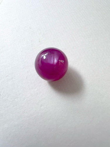 汇美宝矿天然无烧红宝石裸石10.39ct半孔10mm星光圆珠镶戒指吊坠