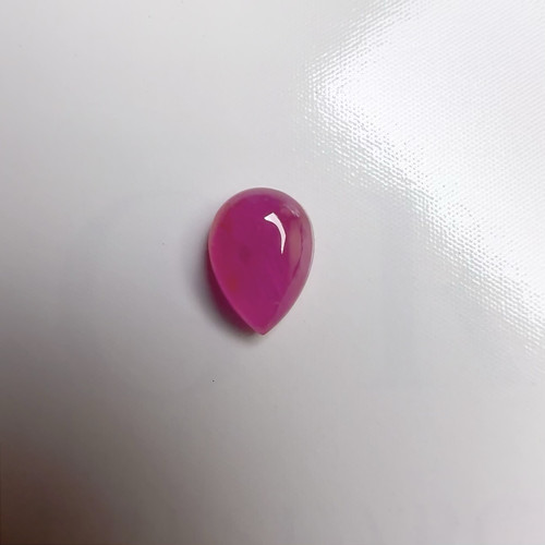 汇美宝矿无烧红宝石裸石4.44ct天然水滴蛋面8*11mm戒指面吊坠素面