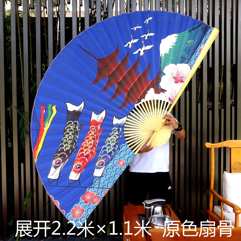 日式大挂扇料理店日式扇子挂墙装饰扇和风墙挂大折纸扇民族风鱼旗