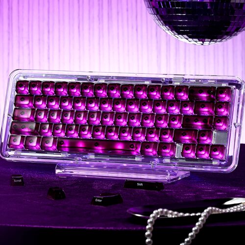 XVX水晶果冻2.0键帽冰透系列侧刻透光MDA加厚磁轴机械键盘帽ev63
