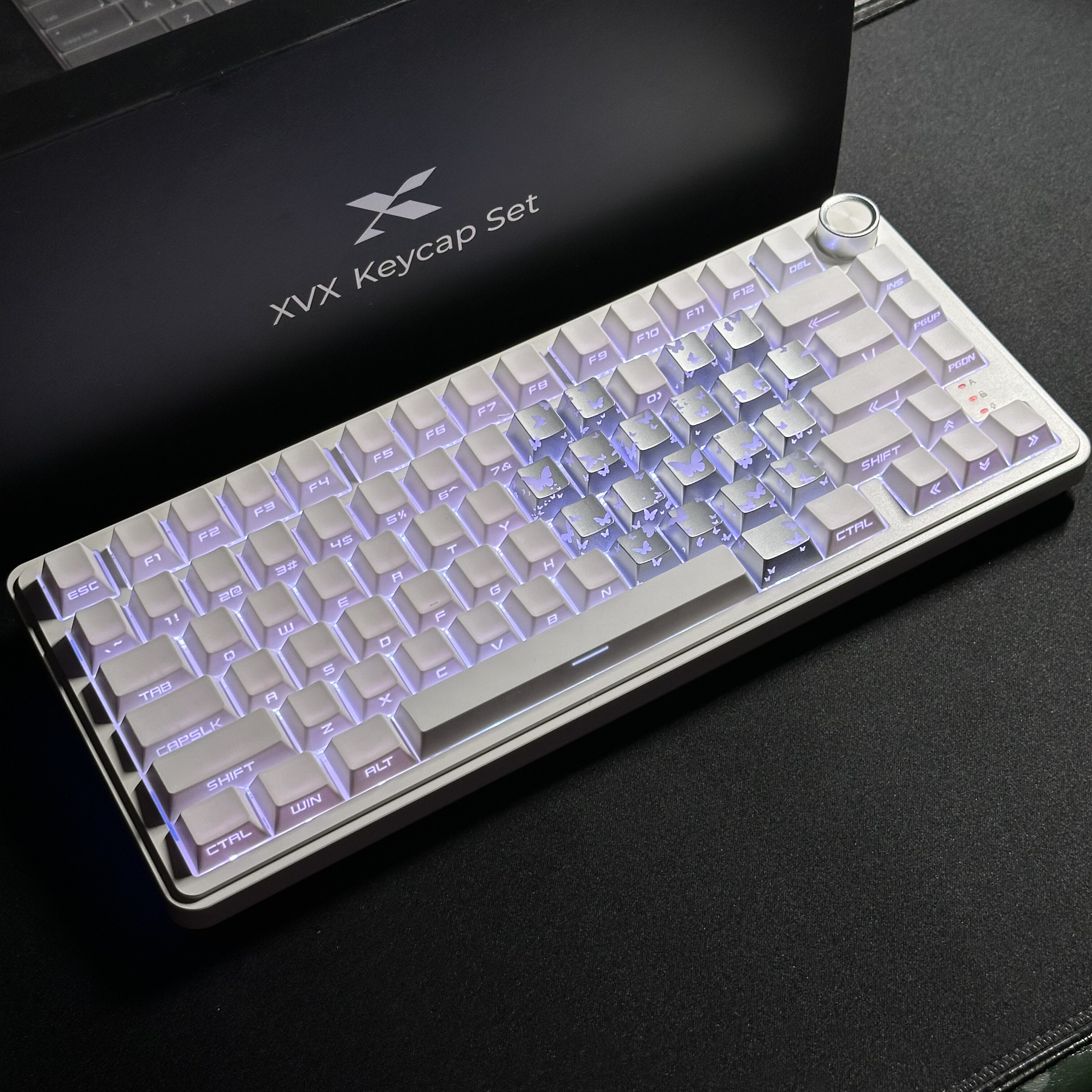 定制蝶影流光147键小全套wooting60 80 小蜜蜂68pro迈从机械键帽