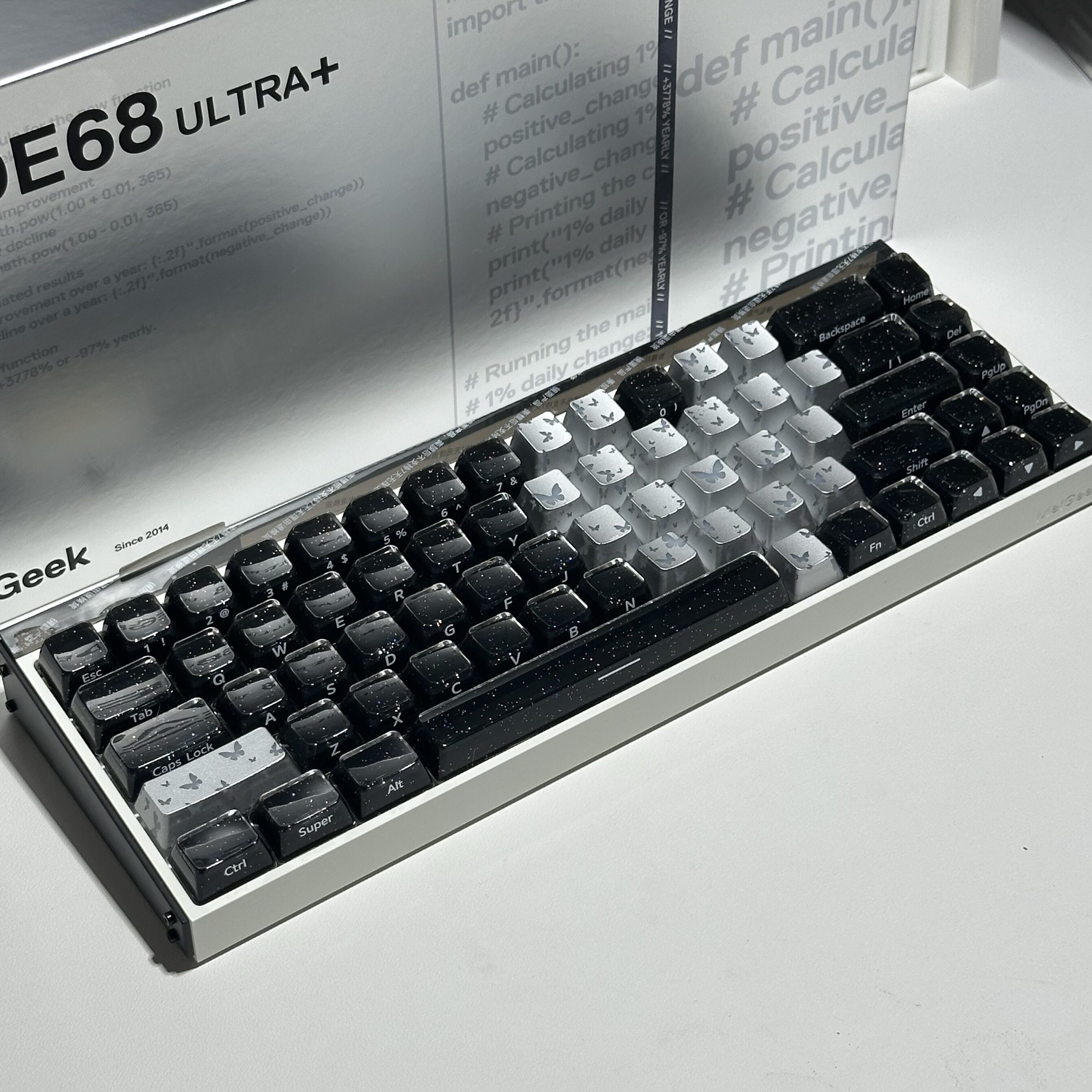 XVX水晶星空果冻2.0键帽闪粉侧刻爱心磁轴机械键盘帽加厚PC夜魔