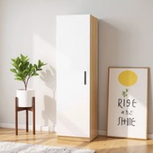 定制全实木衣柜免安装 简约卧室家用大小户型儿童挂衣柜夹缝收纳柜