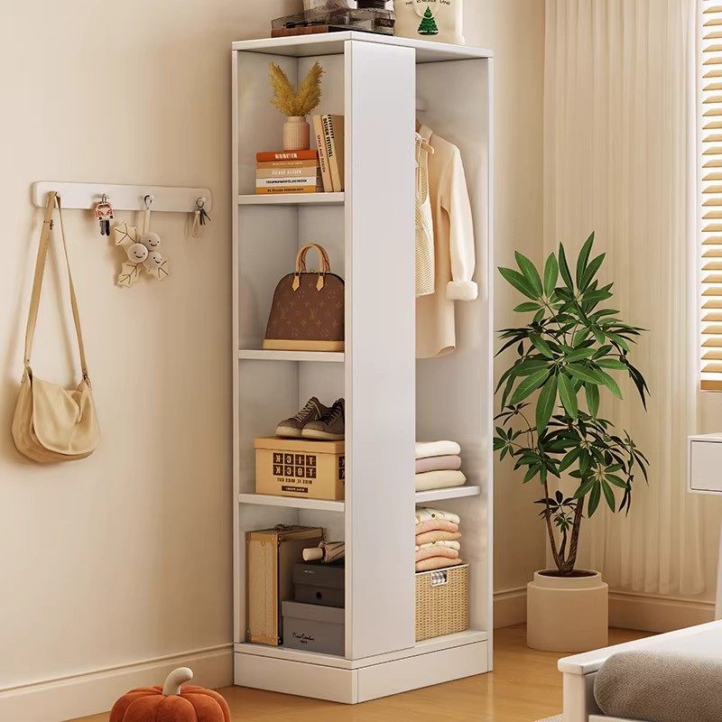 实木转角衣柜卧室家用小型单门储物收纳柜衣橱书柜一体角落置物柜