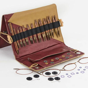 进口编织工具Knitpro-ginger桦木可换头环针单双头直针阿富汗钩针