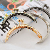 004半圆凹花大珠头口金包夹封口10.5厘米长4个颜色可选