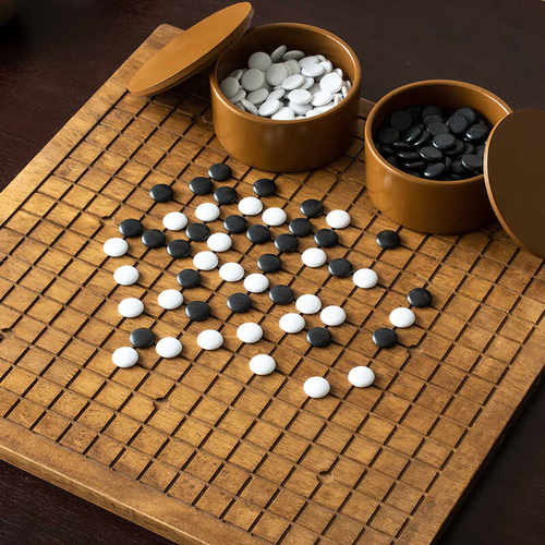 二合一实木木制围棋象棋棋盘套装