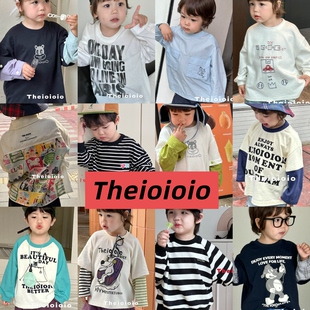 ioioio男女儿童长袖 T恤衫 百搭时尚 实体清仓