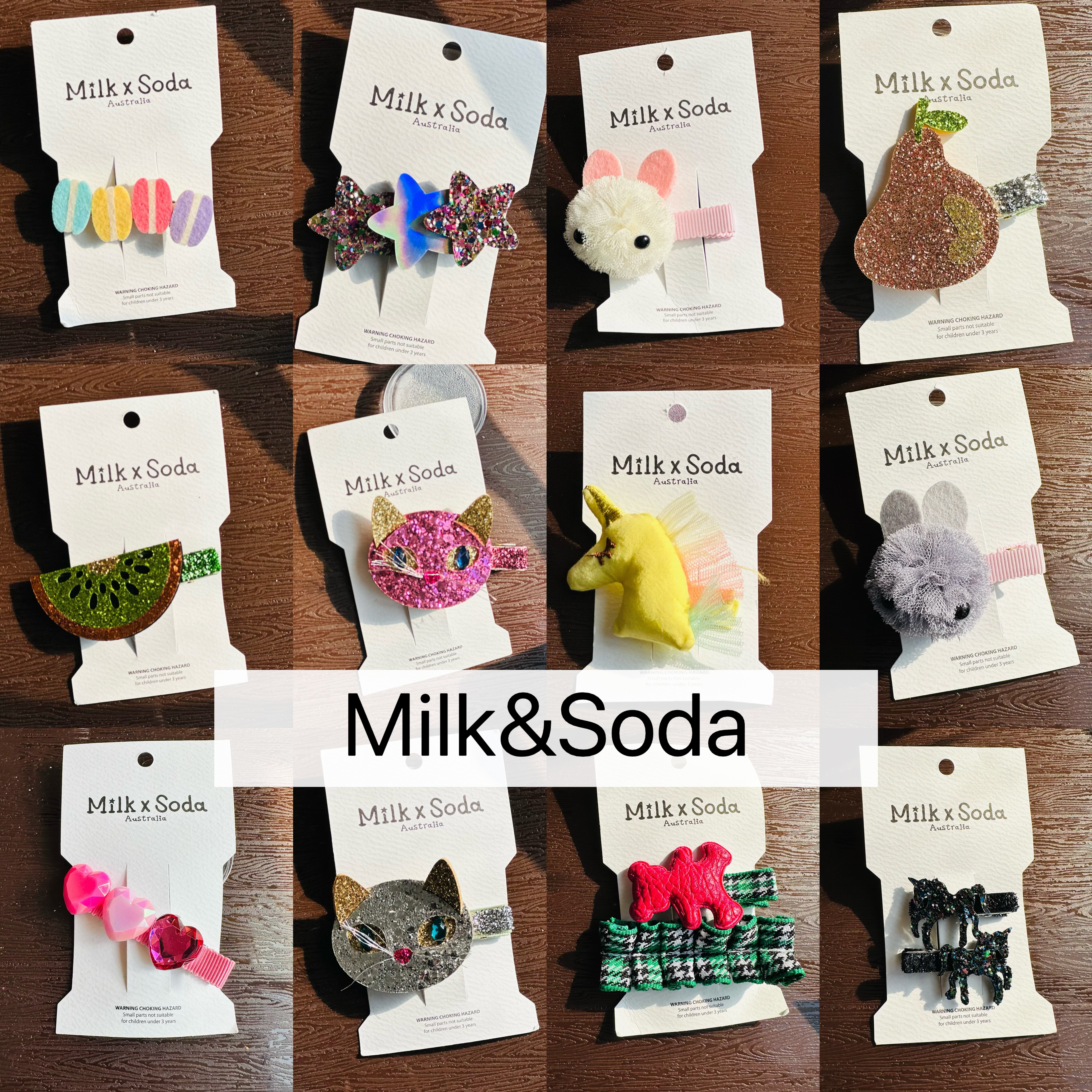 Milk&Soda女童英国儿童发饰可爱大耳狗发夹掰掰夹生日礼物百变