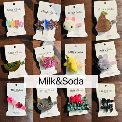 Milk&Soda女童英国儿童发饰可爱大耳狗发夹掰掰夹生日礼物百变