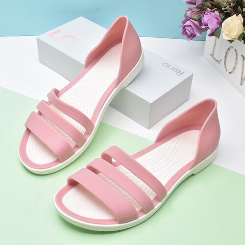 塑料软底防滑女孩沙滩果冻白色鞋