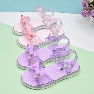 防滑软底夏天凉鞋 韩版 女 女童水晶儿童中大童公主女孩时尚 2020新款