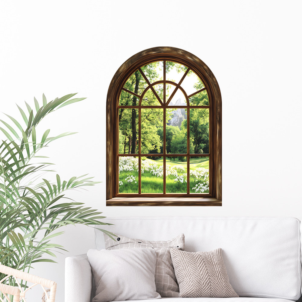 复古假窗绿植卧室客厅玄关家居装饰墙贴自粘沙发背景墙布置贴纸,家居饰品,软装墙贴,淘宝优惠券,粉丝福利购,淘宝优惠卷