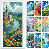 动漫风景玻璃膜卧室房间窗户透光不透明贴纸卫生间门窗防偷窥贴膜