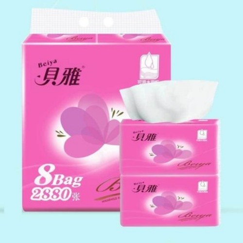 九九香贝雅8包家庭装抽纸不伤肤