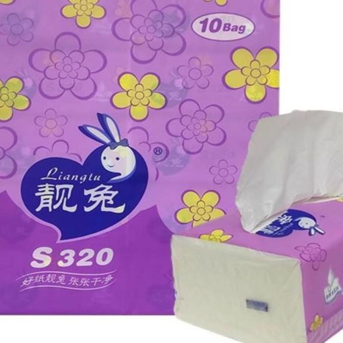 靓兔抽纸S320整件面巾纸