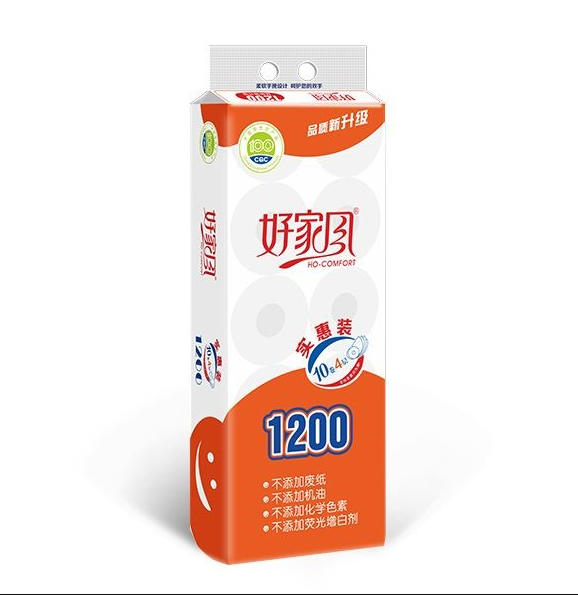 好家风卷纸4层10卷1200原生木浆实惠装厕所有芯卷筒纸卫生纸包邮