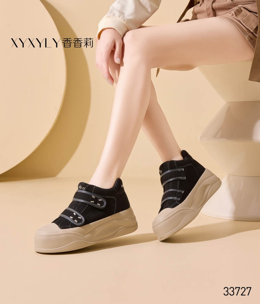 香香莉女鞋2026春季新款33727魔术贴厚底休闲鞋女舒适高帮运动鞋,女鞋,时尚休闲鞋,淘宝优惠券,粉丝福利购,淘宝优惠卷
