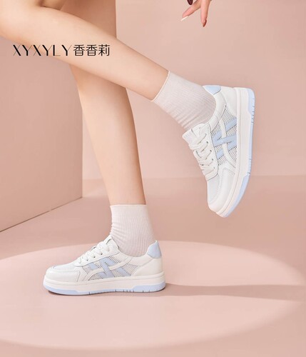 香香莉女鞋2026春季新款33791厚底增高小白鞋百搭透气休闲运动鞋