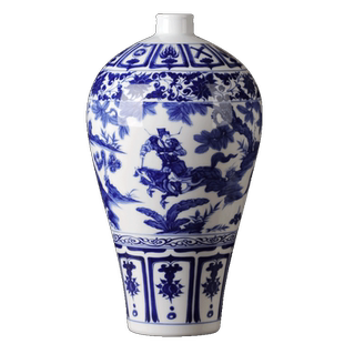 景德镇陶瓷器元明仿古青花瓷花瓶摆件插花中式客厅家居酒柜装饰品