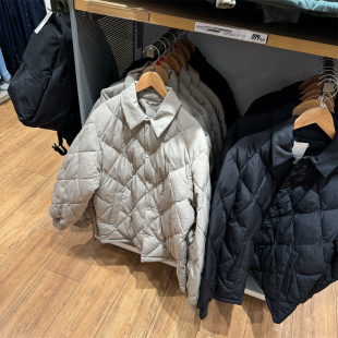 日单男装秋冬新款空气棉服绗缝保暖菱形格外套夹克472293