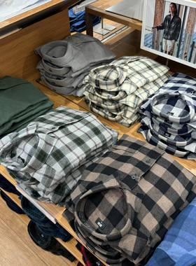 男女法兰绒格子衬衫长袖衬衣481225/470189/480772/481224