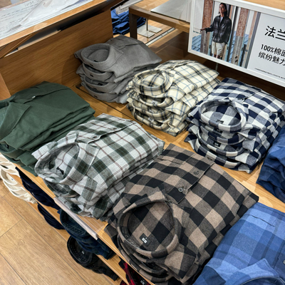 男女法兰绒格子衬衫长袖衬衣481225/470189/480772/481224