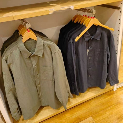 日单男女春季新款棉麻衬衫式茄克长袖休闲外套夹克477557/482443