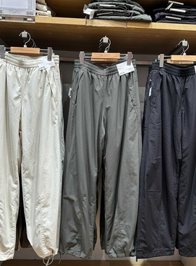 日单女装加绒工装裤保暖休闲直筒裤阔腿裤长裤伞兵裤秋冬款479402