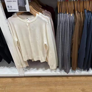 日单女装圆领针织开衫秋冬长袖可机洗针织衫空调衫478331