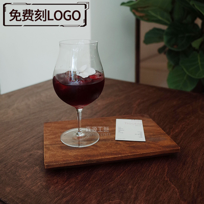 网红款咖啡饮品杯垫combo咖啡实木托盘出餐木板冷萃拿铁咖啡托盘