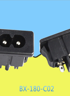 供应AC 八字电源插座  两孔插座 C8插座 接线工业机柜插座DB-14-T