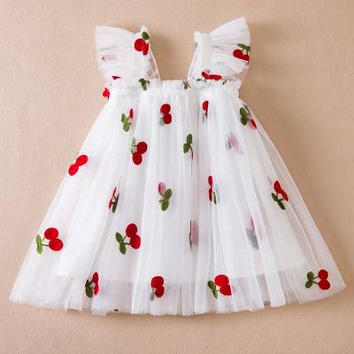 Summer New Girls' Little Flying Sleeve Dress Children