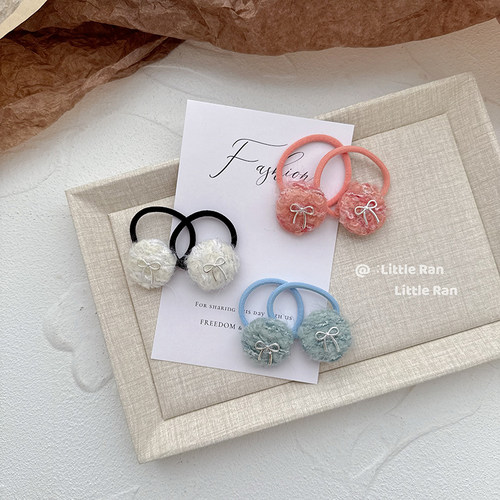 新款毛线羊毛毡纽扣发夹发绳头绳