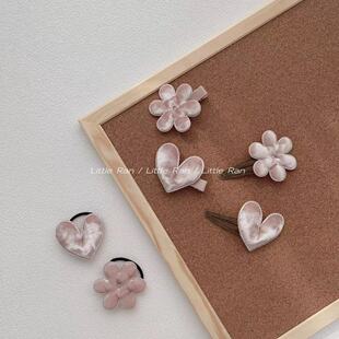 Little Ran 秋冬爱心发饰儿童韩版头饰发夹宝宝皮筋发绳