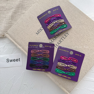 Little Ran 韩秋冬儿童刘海碎发夹基础发夹儿童bb夹子水滴可爱