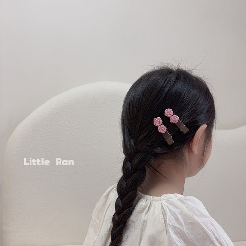 Little Ran儿童发饰可爱立体玫瑰花发夹女童BB夹宝宝发卡婴幼儿