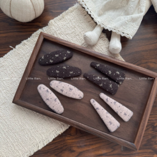 Little Ran 韩系碎花发夹女童气质侧边夹儿童刘海夹