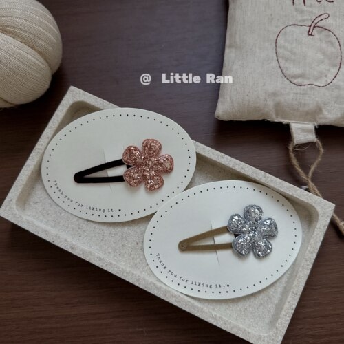 Little Ran早秋复古花朵发夹女公主风高级感刘海侧边夹子