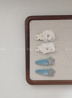 Little Ran 韩国布艺夹子头饰发夹花朵发饰温柔公主发饰甜美