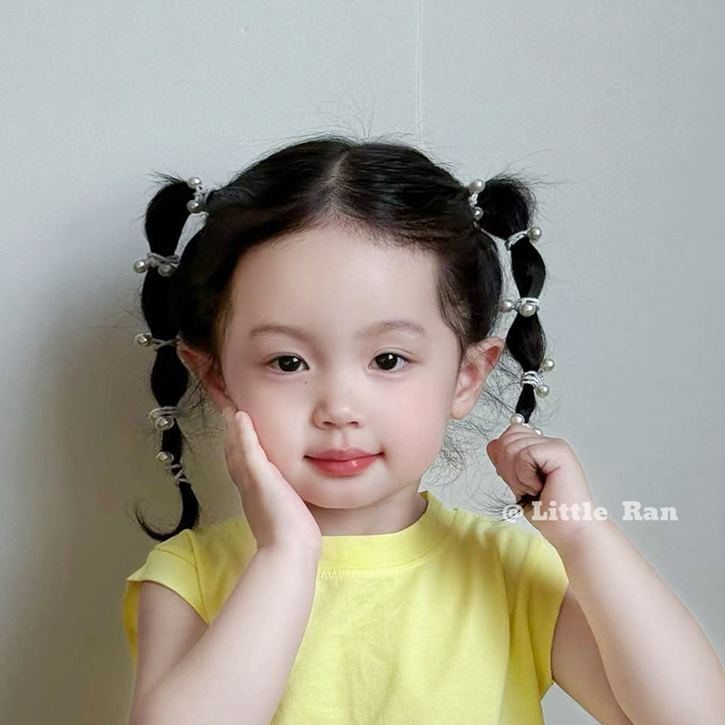 Little Ran儿童发饰韩版简约珍珠发夹女童甜美可爱宝宝头饰
