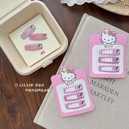 Little Ran卡通凯蒂猫发饰韩版简约kity猫发夹女童甜美可爱头饰
