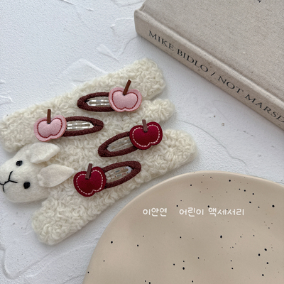 Little Ran 复古小众苹果发夹儿童卡通刘海碎发夹婴幼儿可爱发夹