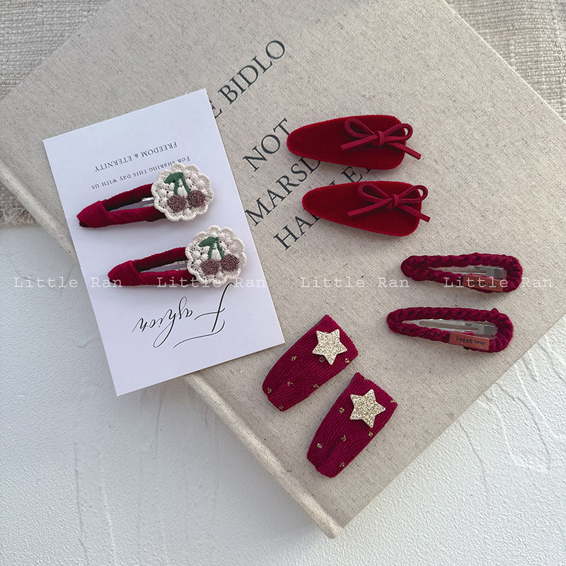 Little Ran儿童新年可爱刺绣发夹女童刘海碎发bb夹侧边宝宝发卡,童装/婴儿装/亲子装,发饰,淘宝优惠券,粉丝福利购,淘宝优惠卷
