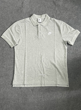 Nike 耐克男运动休闲透气纯棉翻领POLO衫灰色T恤短袖CJ4457-063